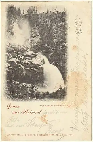 Gruss aus Krimml. Der untere Krimmler-Fall.