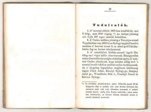 A` nemzeti casino` tagjainak névsora betrürenddel, annak szabályai `s egyéb tudn