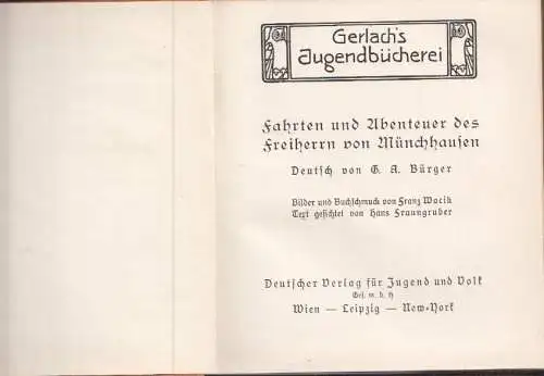 Fahrten und Abenteuer des Freiherrn von Münchhausen. Deutsch v. G. A. Bürger. Te