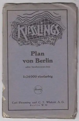 Kiesslings Plan von Berlin, nebst Straßenverzeichnis.