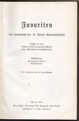 DORN, Favoriten. Ein Heimatbuch des 10. Wiener... 1928