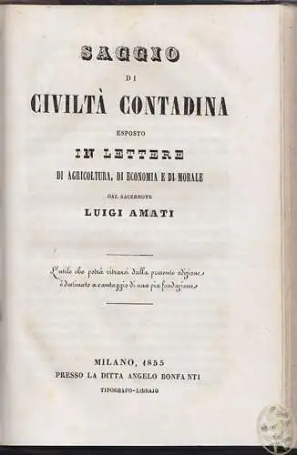 Saggio di civiltà contadina esposto in lettere di agricoltura, di economia e di