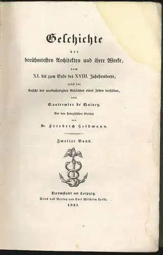 Geschichte der berühmtesten Architekten und ihrer Werke, vom XI. bis zum Ende de