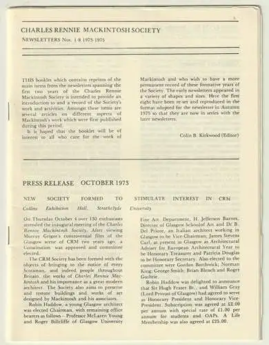 Charles Rennie Makintosh Society. Newsletters.