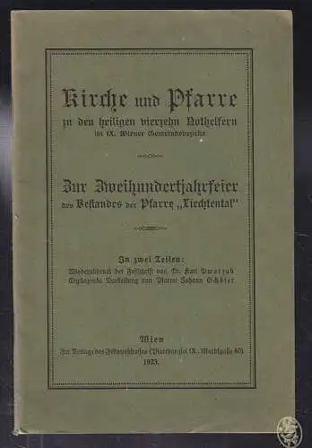 DWORZAK, Kirche und Pfarre zu den heiligen... 1923