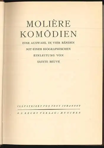 Komödien. Eine Auswahl in vier Bänden. Mit einer Biographischen Einleitung von S