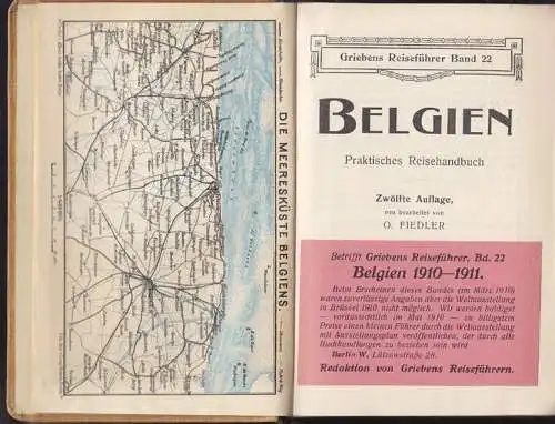 Belgien. Praktisches Reisehandbuch. FIEDLER, O.