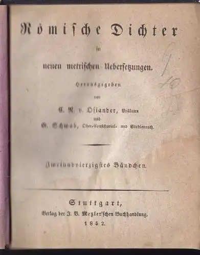 Die Plautinischen Lustspiele, im Trimeter übers. v. Karl Moriz Rapp. PLAUTUS, (T