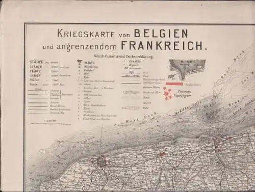 Kriegskarte von Ost-Frankreich. 1: 300.000. Mit Beikarte Umgegend Paris.