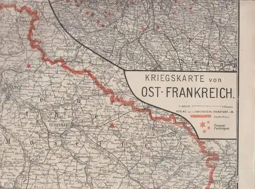 Kriegskarte von Ost-Frankreich. 1: 300.000. Mit Beikarte Umgegend Paris.