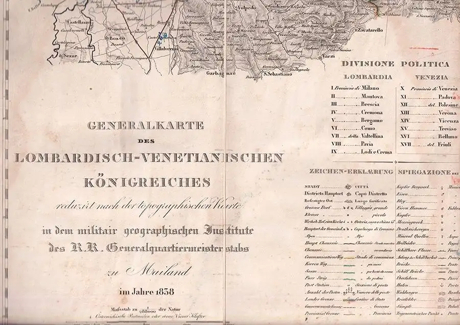Generalkarte des lombardisch-venetianischen Königreiches reduzirt nach der topog 0