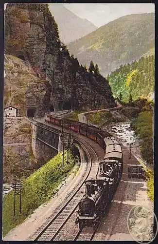 Ferrovia del. S. Gottardo Galleria spirale del Prato.