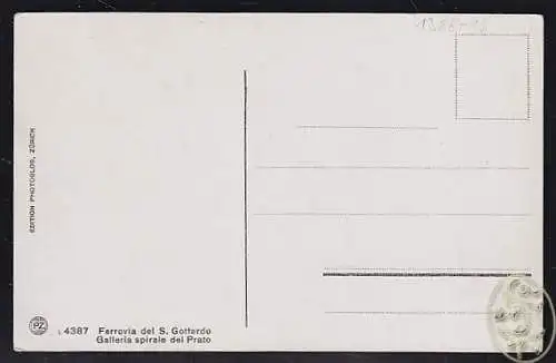 Ferrovia del. S. Gottardo Galleria spirale del Prato.
