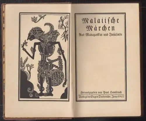 Malaiische Märchen. Aus Madagaskar und Insulinde. HAMBRUCH, Paul (Hrsg.) 1969-19