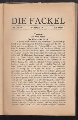 Die Fackel. Sammelband VII. KRAUS, Karl.