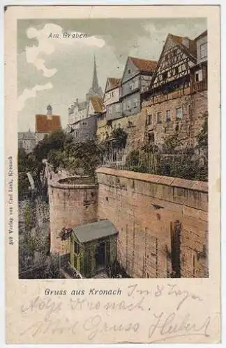 Gruss aus Kronach. Am Graben. 1900