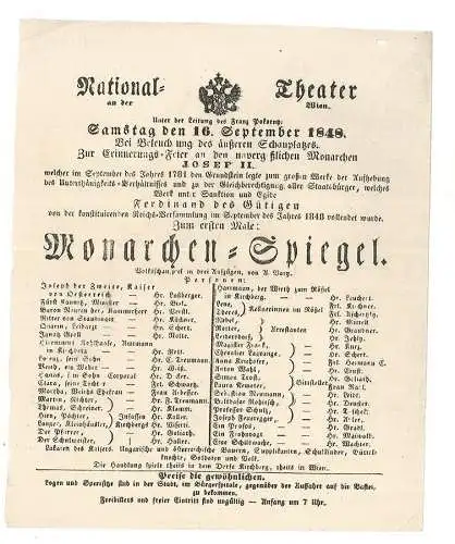 National-Theater an der Wien. Unter der Leitung des Franz Pokorny. Samstag den 1