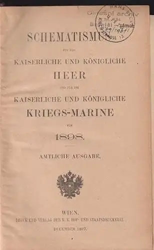 SCHEMATISMUS für das kaiserliche und königliche Heer und für die kaiserliche und