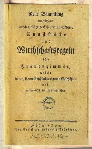 [Neue Sammlung auserlesener, durch vieljährige Erfahrung bewährter Kunststücke u