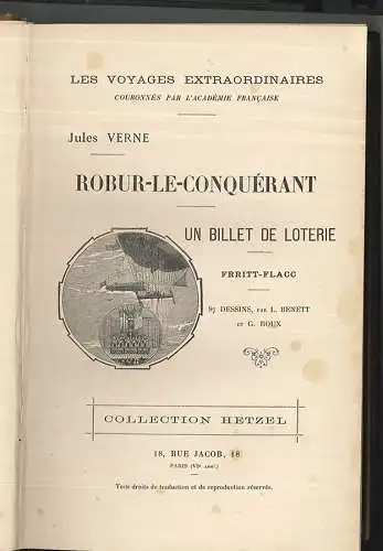 Robur-Le-Conquérant/Un billet de Loterie/Frritt-Flacc. VERNE, Jules.