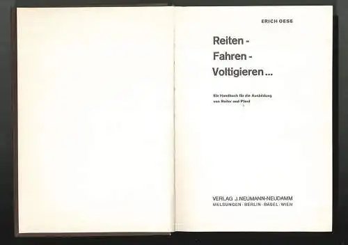 Reiten-Fahren-Volitigieren... Ein Handbuch für die Ausbildung von Reiter und Pfe