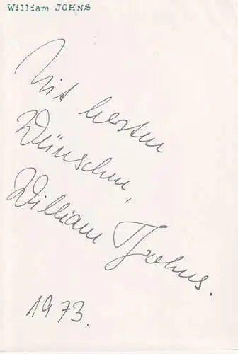 Photographie von William Johns. Mit dessen Signatur auf der Bildseite. JOHNS, Wi