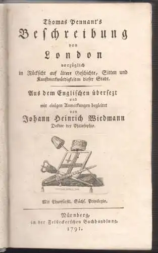 Beschreibung von London vorzüglich in Rücksicht auf ältere Geschichte, Sitten un