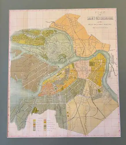 Plan de Saint-Petersbourg en 1897. Dresse par le conseil municipal.