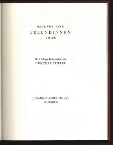 Freundinnen. Amies. VERLAINE; pAUL