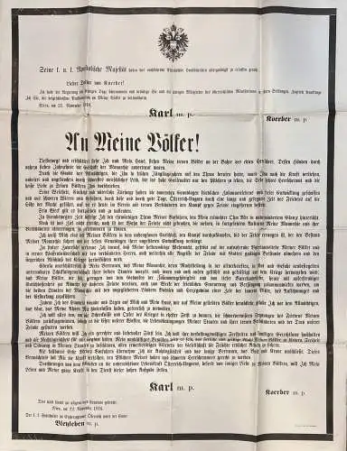 An meine Völker! tiefbewegt und erschüttert, stehe Ich und mein Haus, stehen Mei