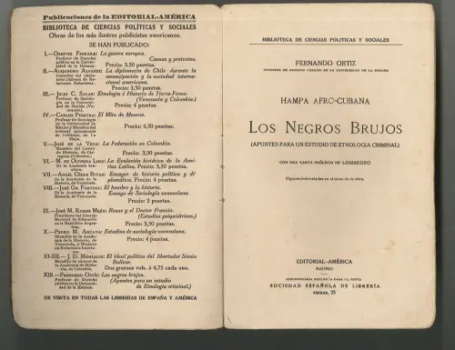 Hampa Afro-Cubana los Negros Brujos (Aspuntes para un estudio de etnologia crimi