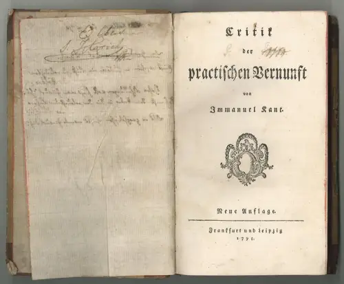 Critik der practischen Vernunft. KANT, Immanuel.