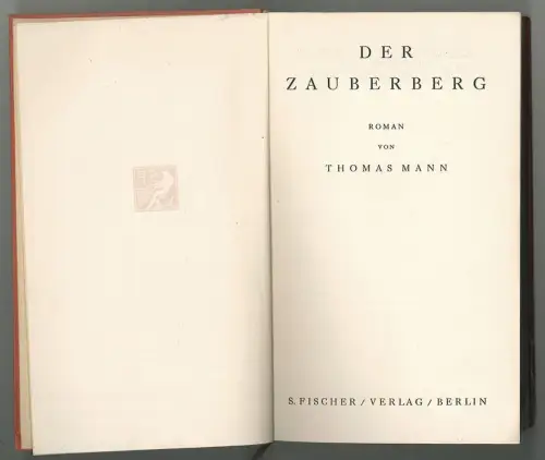 Der Zauberberg. Roman. MANN, Thomas.