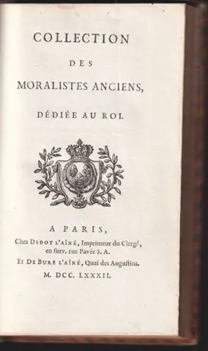 Collection des moralistes anciens. Pensées morales d`Isocrate extraite de ses oe