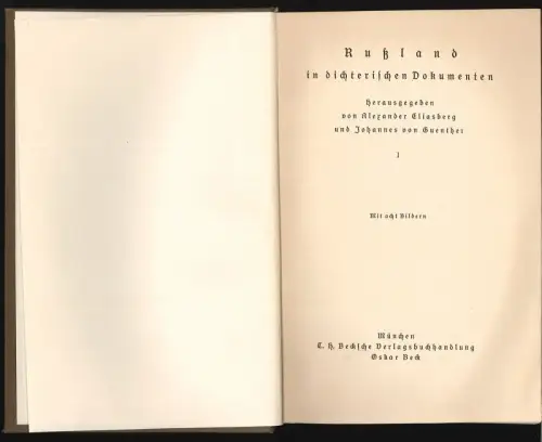 ELIASBERG, Rußland in dichterischen Dokumenten. 1924