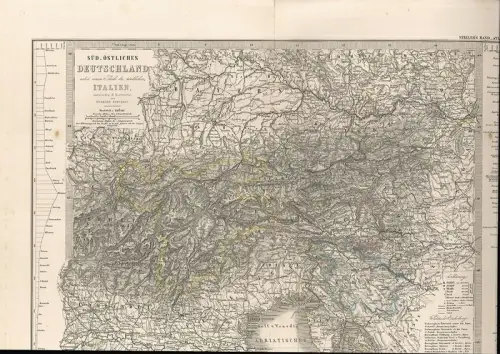 Süd-östliches Deutschland nebst einem Theile des nördlichen Italien. Maasstab 1 