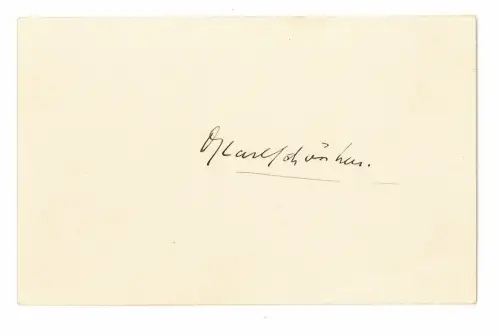 Eigenhändig signierte Karte. SCHÖNHERR, Karl, Schriftsteller (1867-1943).