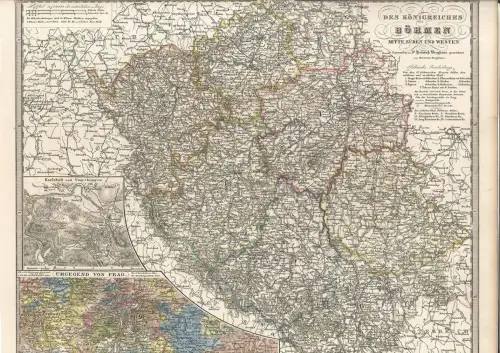 Des Königreiches Böhmen, Mitte, Süden und Westen. BERGHAUS, Heinrich u. Hermann.