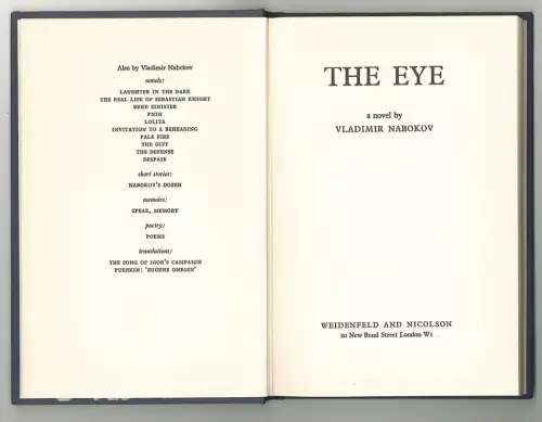 The Eye. NABOKOV, Vladimir.