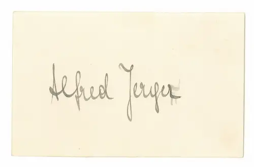 Eigenhändig signierte Karte. JERGER, Alfred, Opernsänger (1889-1976).