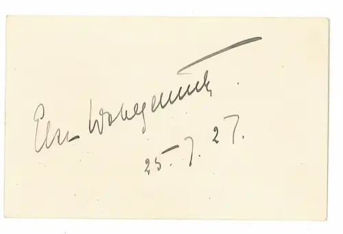 Eigenhändig signierte Karte. WOHLGEMUTH, Else, Schauspielerin (1881-1972).