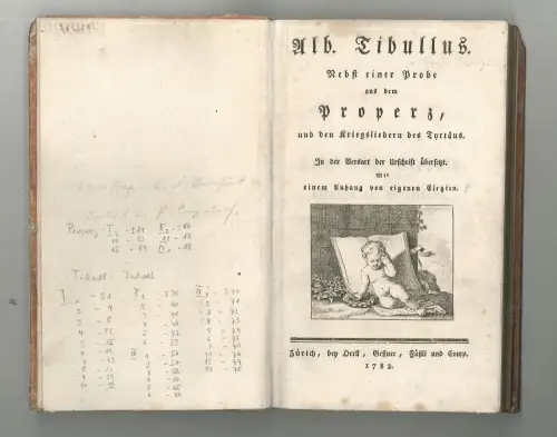 Al. Tibullus. Nebst einer Probe aus dem Properz und den Kriegsliedern des Tyrtäu