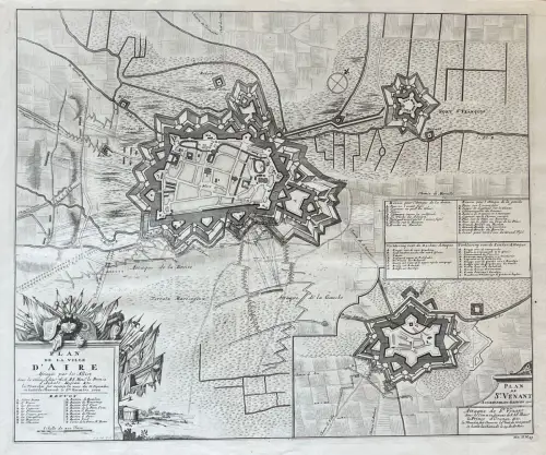 Plan de la Ville d`Aire. Assiegée par les Alliez Sous le Commandem.t de S.A.S. M
