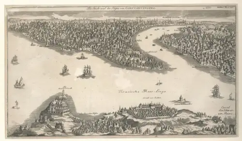 Die Stadt und der Hafen von Constantinopel.