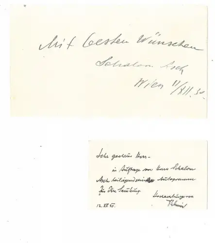 Eigenhändiges Autogramm. ASCH, Schalom, Schriftsteller (1880-1957).