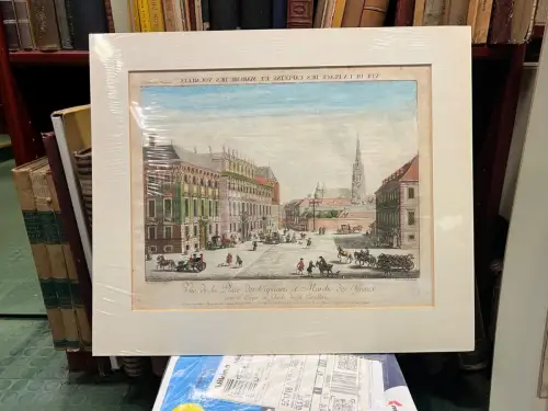 Vue de la place de Capucins et Marche des Oiseaux avec de Garde de la Cavallerie