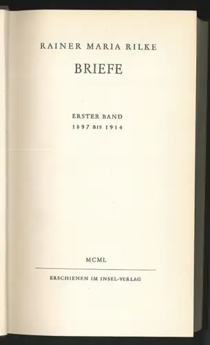 Briefe. RILKE, Rainer Maria.