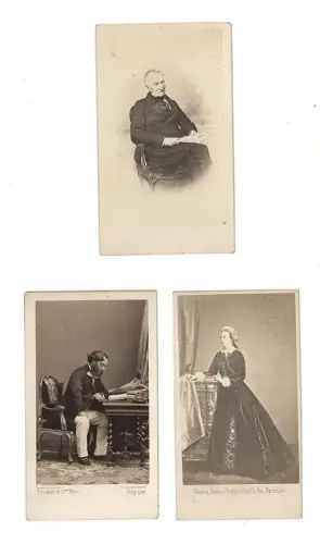 3 Carte-de-Visite-Photographien von Mitgliedern der Familie Metternich.
