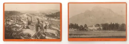 Konvolut von 6 Albuminabzuügen mit Ansichten von Hellbrunn und Salzburg. WÜRTHLE