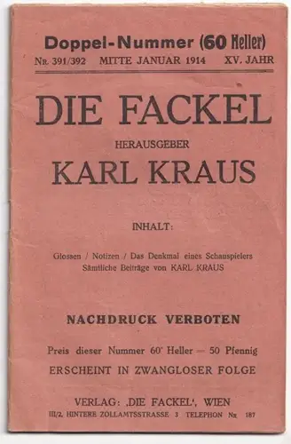 DIE FACKEL. Hrsg. Karl Kraus. 0077-26